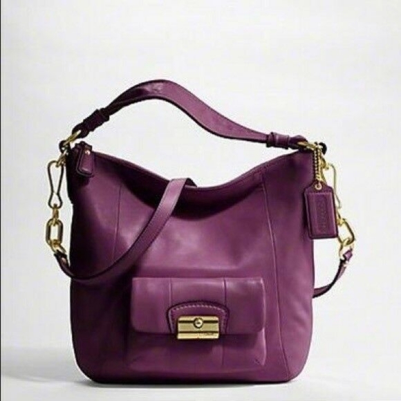 Coach Handbags - Coach Leather Hobo Purse Purple